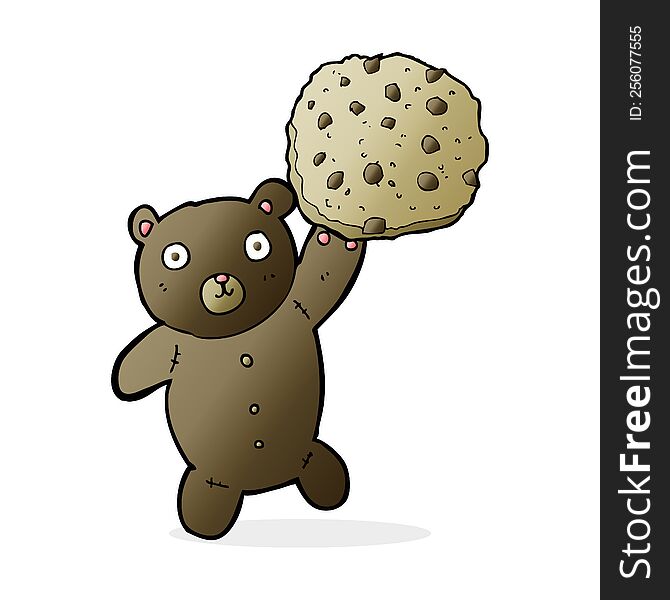 cartoon bear with cookie