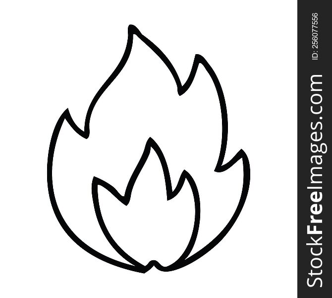 line drawing cartoon of a fire. line drawing cartoon of a fire