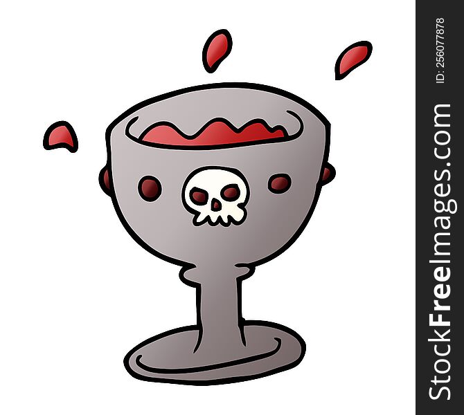 spooky cartoon doodle goblet of blood