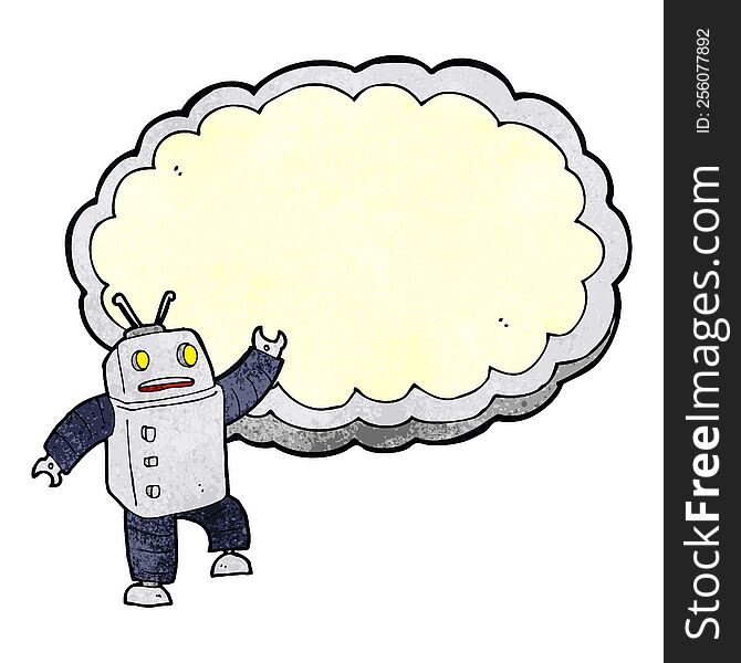 cartoon robot with space for text cloud