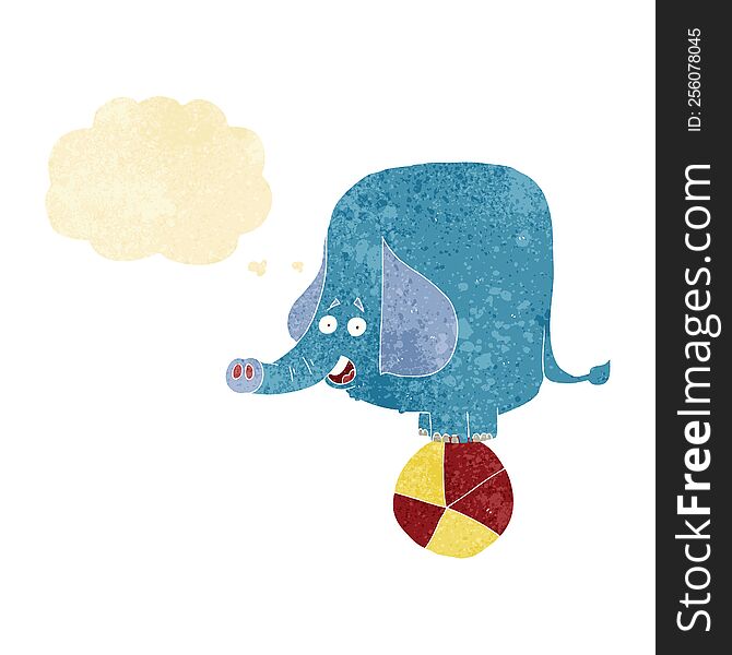 Cartoon Circus Elephant With Thought Bubble