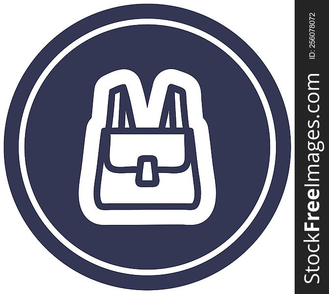 school satchel circular icon symbol