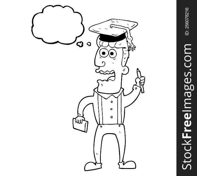 thought bubble cartoon stressed student