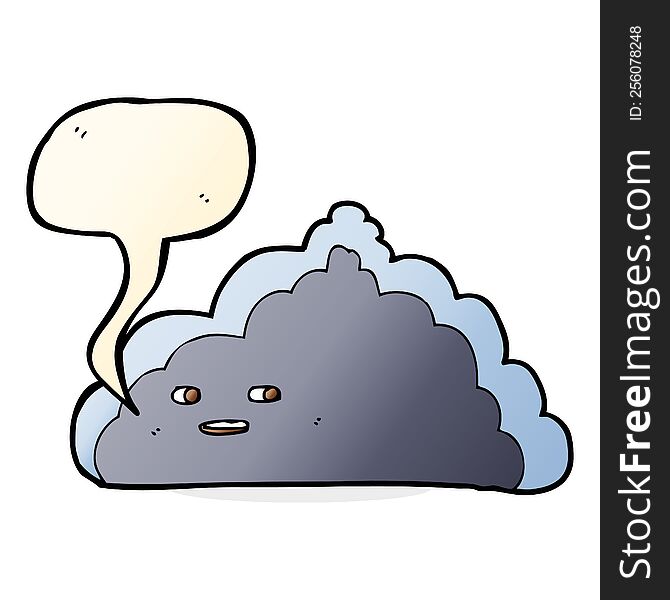 Cartoon Cloud With Speech Bubble