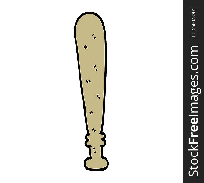 hand drawn doodle style cartoon baseball bat
