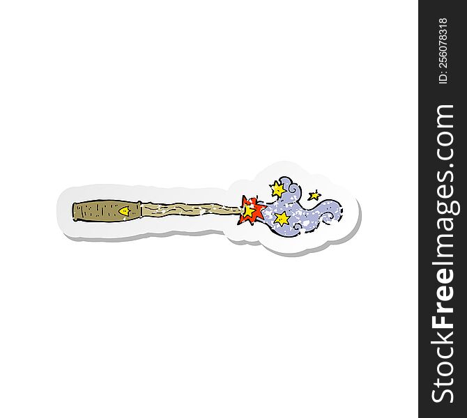 retro distressed sticker of a cartoon magic wand