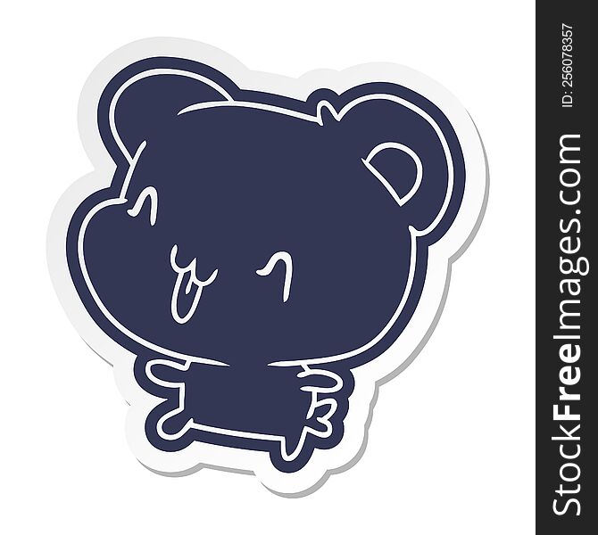 Cartoon Sticker Kawaii Cute Happy Bear