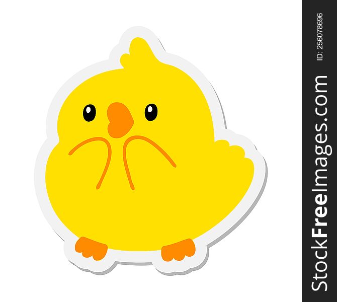cute surprised baby bird sticker
