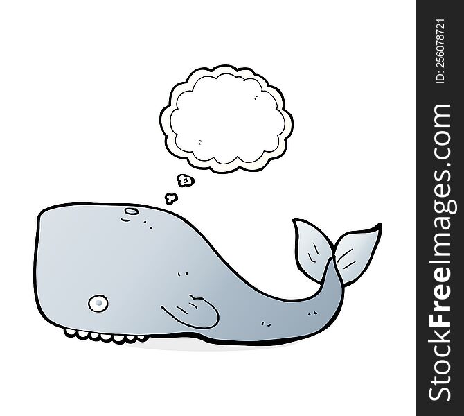 cartoon whale with thought bubble