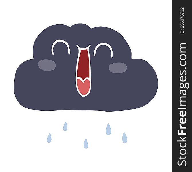 Cartoon Doodle Of A Happy Rain Cloud