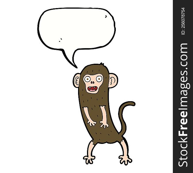 Cartoon Crazy Monkey With Speech Bubble
