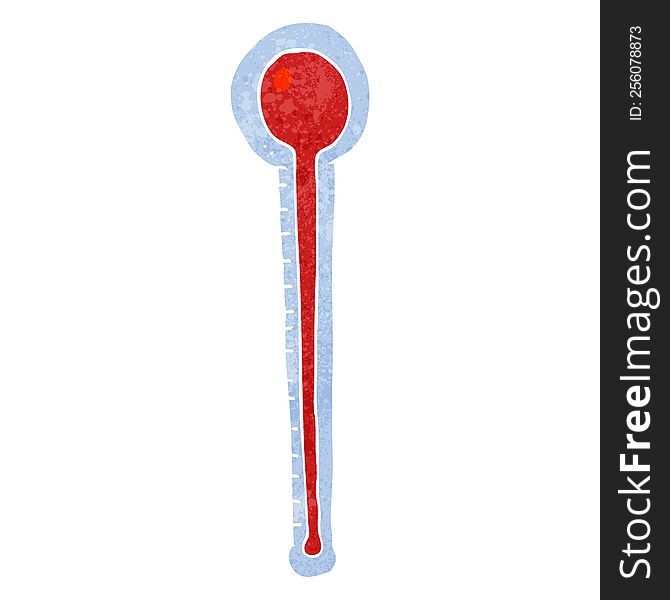 freehand retro cartoon thermometer