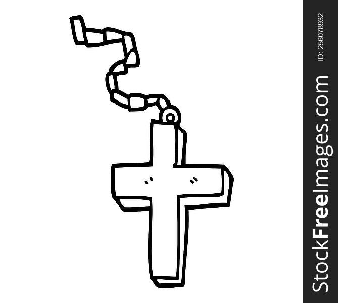 Line Drawing Cartoon Metal Cross