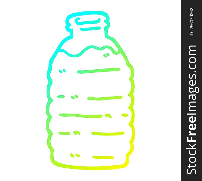 Cold Gradient Line Drawing Cartoon Water Bottle