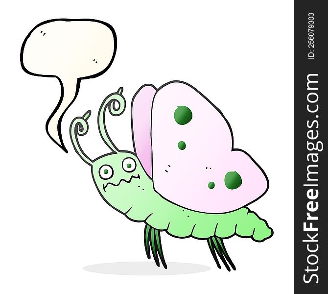 Speech Bubble Cartoon Funny Butterfly