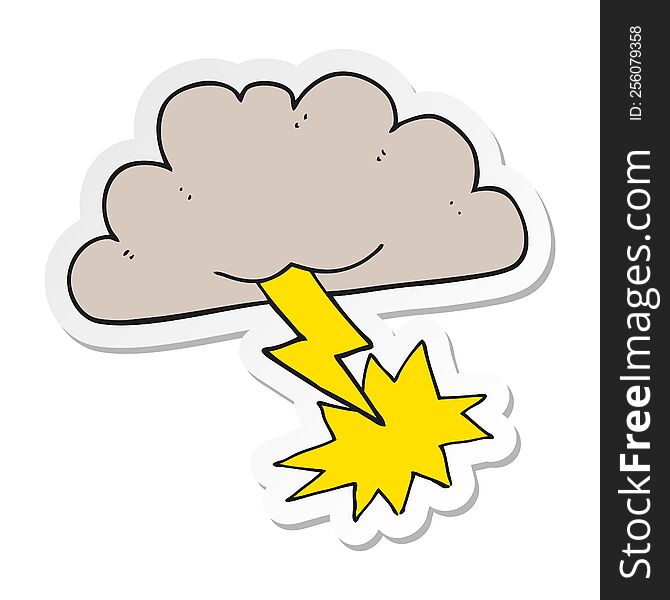 sticker of a cartoon storm cloud