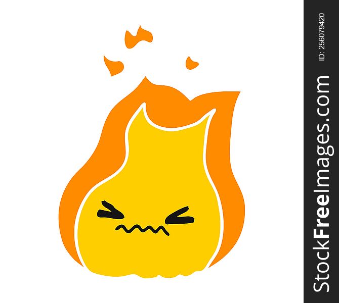 Cartoon Of Cute Kawaii Fire Flame