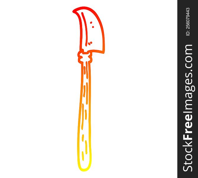 Warm Gradient Line Drawing Cartoon Dagger