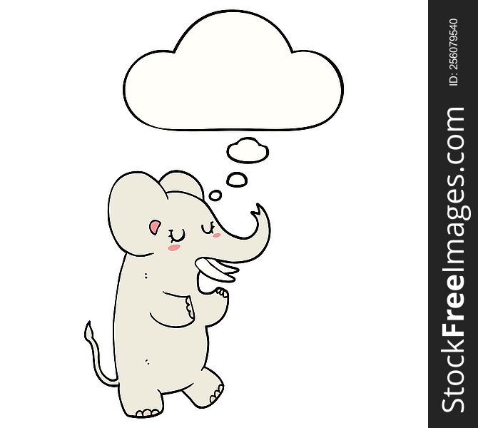 Cartoon Elephant And Thought Bubble