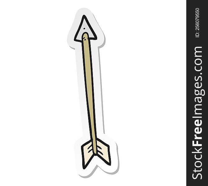 sticker of a cartoon arrow