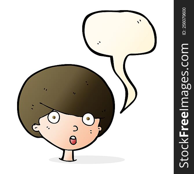cartoon surprised boy with speech bubble
