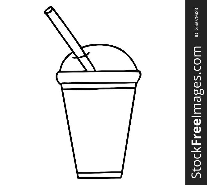 line drawing quirky cartoon soft drink. line drawing quirky cartoon soft drink