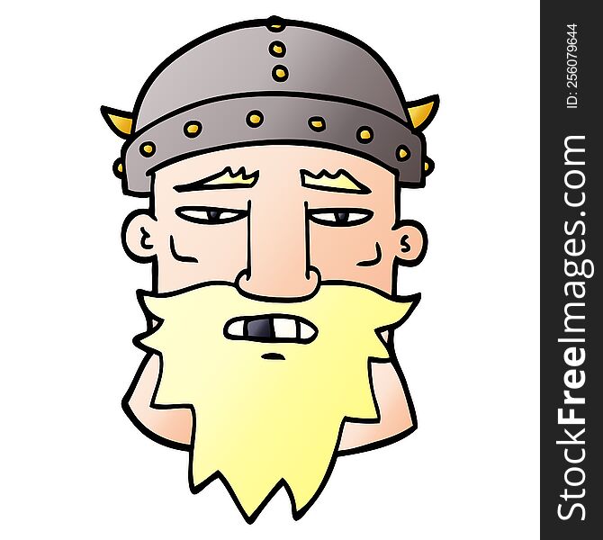 cartoon doodle viking face