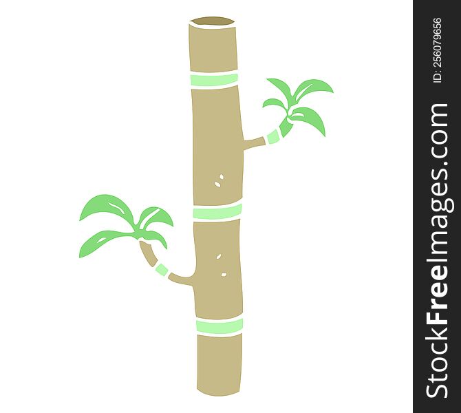 Flat Color Illustration Of A Cartoon Bamboo