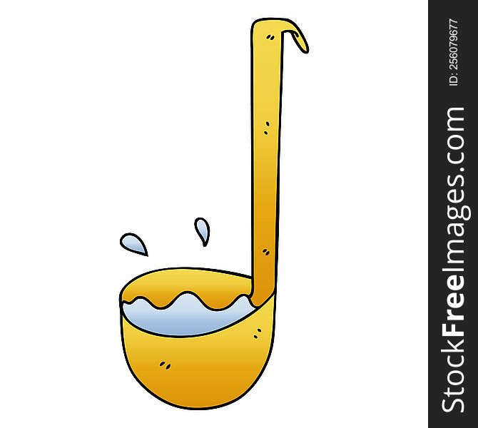 gradient shaded quirky cartoon ladle. gradient shaded quirky cartoon ladle