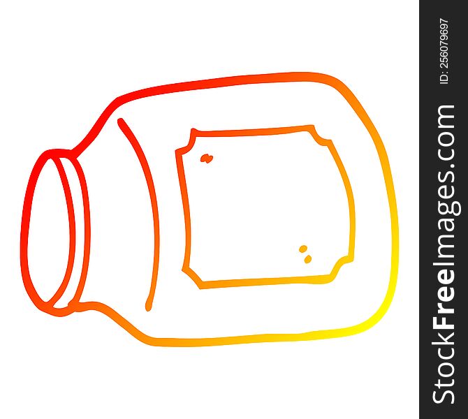 warm gradient line drawing of a cartoon glass jar on side
