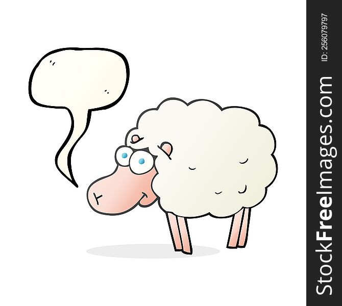 funny freehand drawn speech bubble cartoon sheep. funny freehand drawn speech bubble cartoon sheep