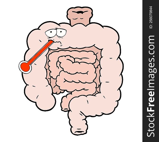 cartoon unhealthy intestines. cartoon unhealthy intestines