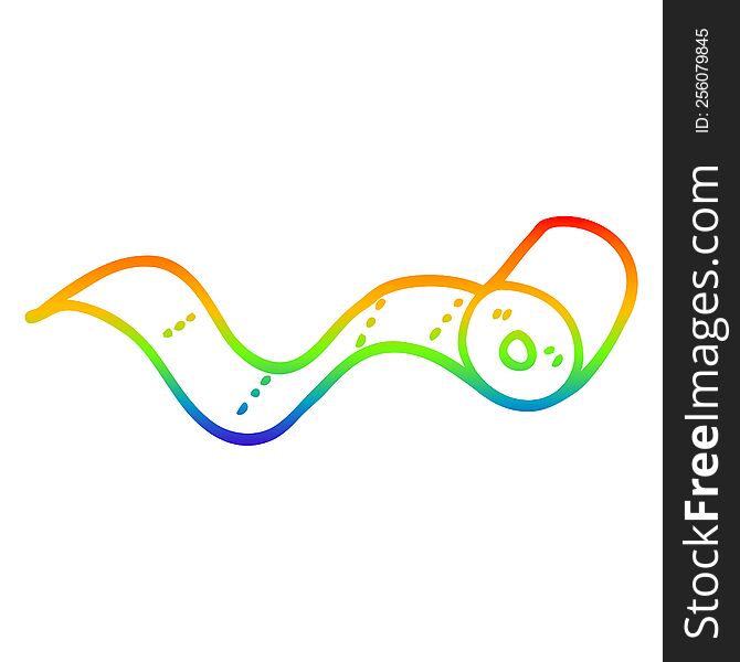 Rainbow Gradient Line Drawing Cartoon Toilet Roll