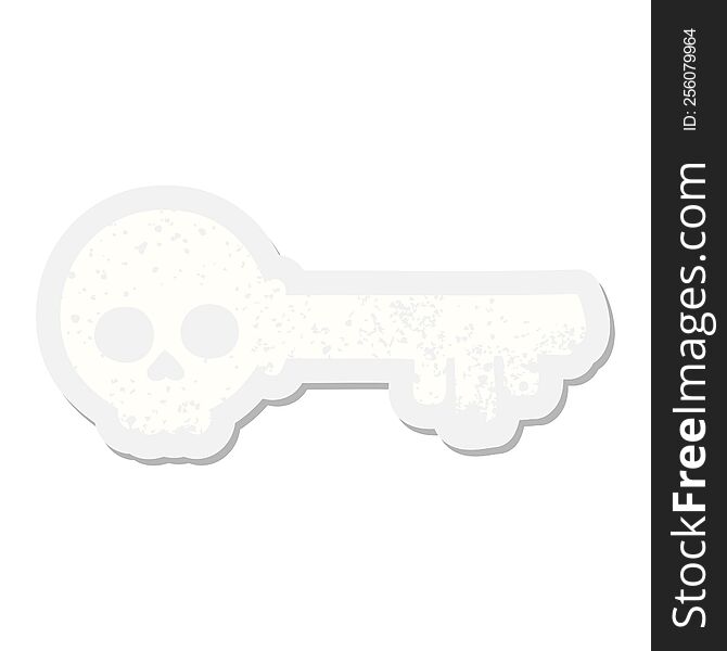spooky skeleton key grunge sticker