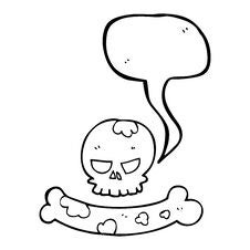 Speech Bubble Cartoon Skull And Bone Symbol Stock Image