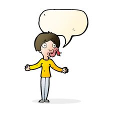 Cartoon Woman Telling Lies With Speech Bubble Royalty Free Stock Images