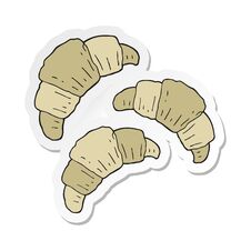 Sticker Of A Cartoon Croissants Royalty Free Stock Photos Sticker Of A Cartoon Croissants Royalty Free Stock Photos