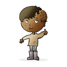 Free Cartoon Boy With Growth On Head Royalty Free Stock Photo - 256087835