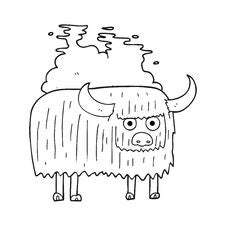 Black And White Cartoon Smelly Cow Royalty Free Stock Photos