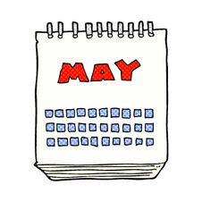 Cartoon Calendar Showing Month Of May Stock Photo