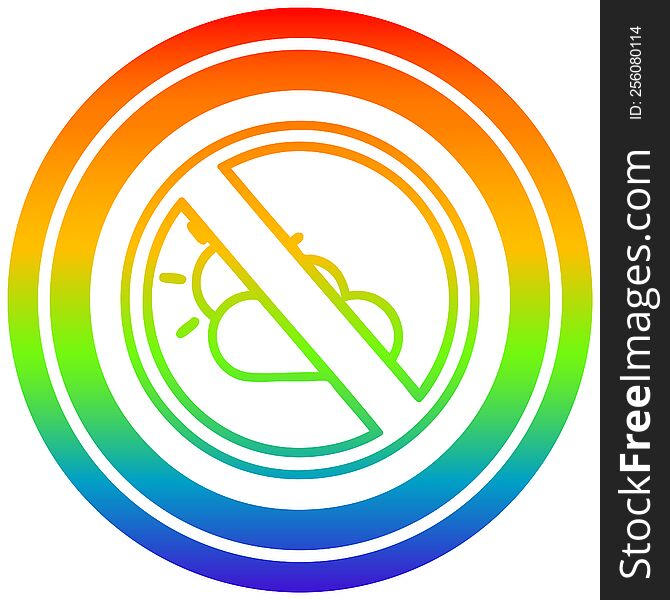 no weather circular icon with rainbow gradient finish. no weather circular icon with rainbow gradient finish