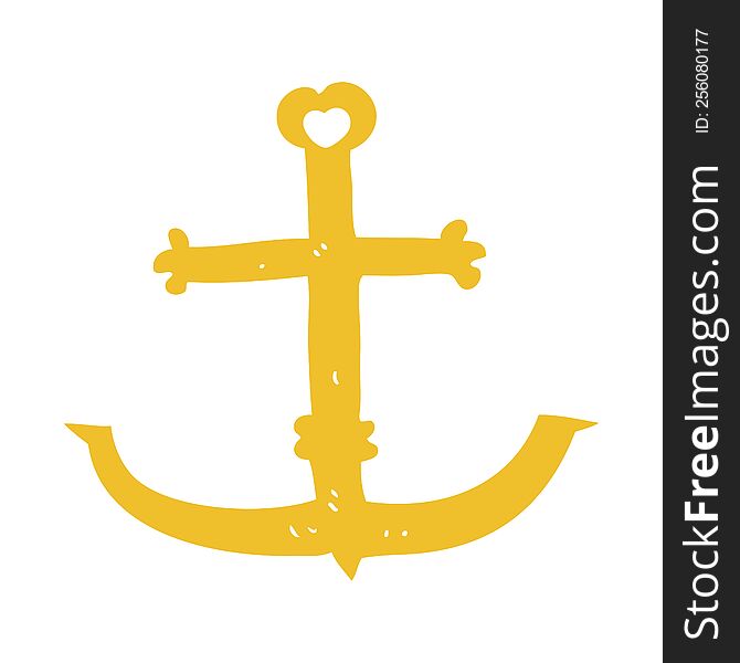 flat color illustration of anchor. flat color illustration of anchor