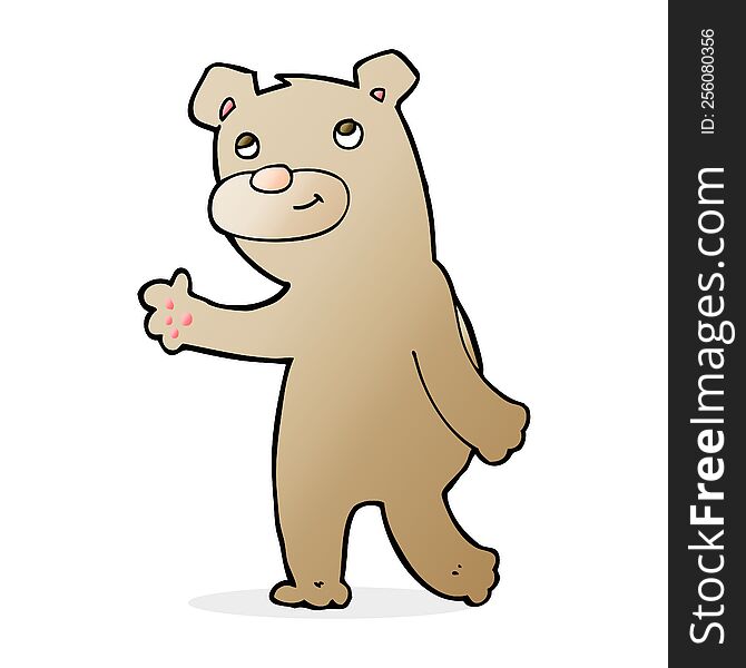 Cartoon Happy Waving Bear