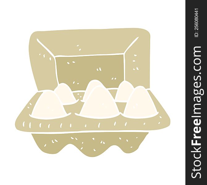 flat color illustration of eggs in box. flat color illustration of eggs in box