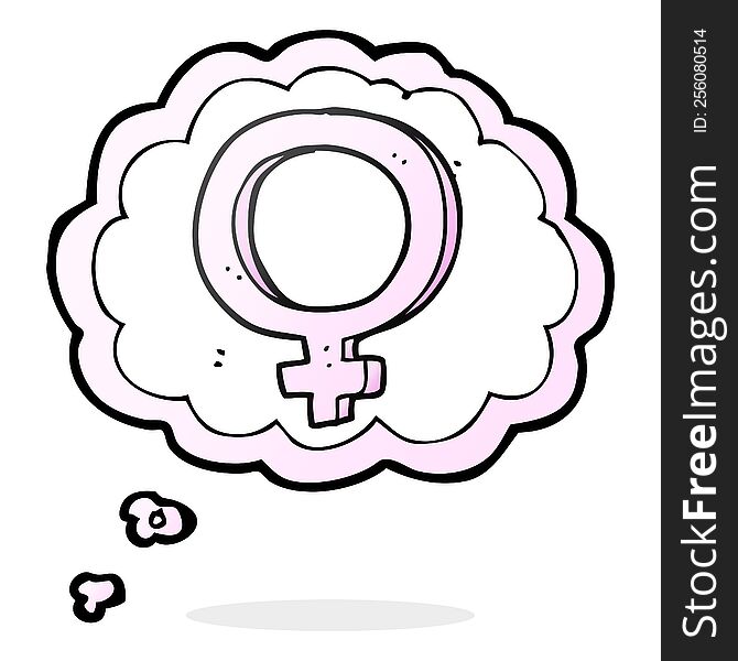 Thought Bubble Cartoon Female Symbol