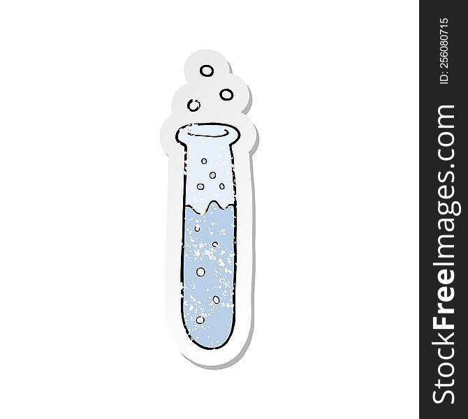 retro distressed sticker of a cartoon science test tube