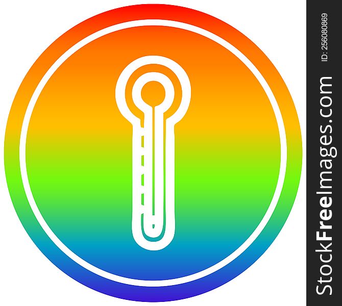 glass thermometer circular icon with rainbow gradient finish. glass thermometer circular icon with rainbow gradient finish