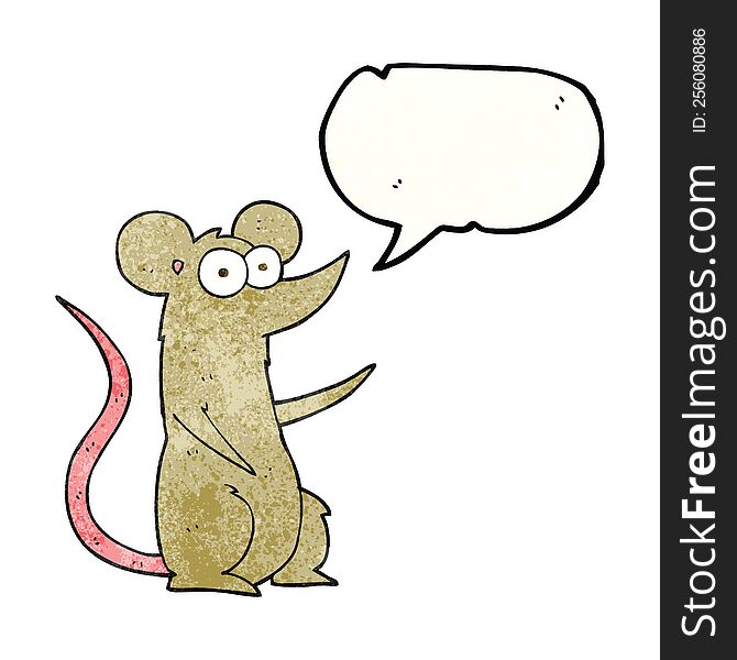 Speech Bubble Textured Cartoon Mouse