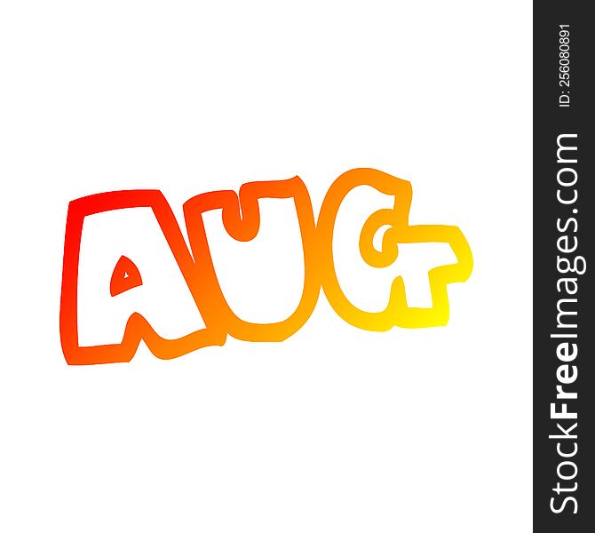 warm gradient line drawing of a cartoon month of august
