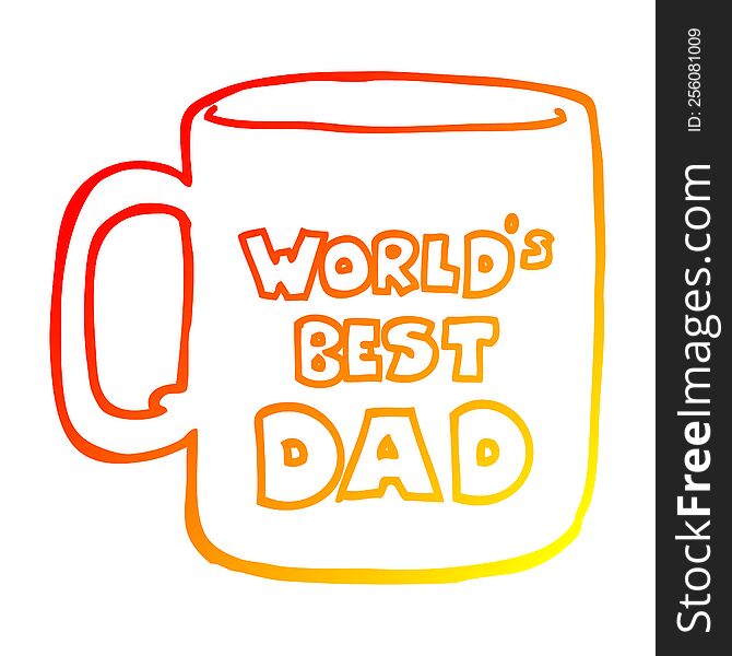 warm gradient line drawing of a worlds best dad mug